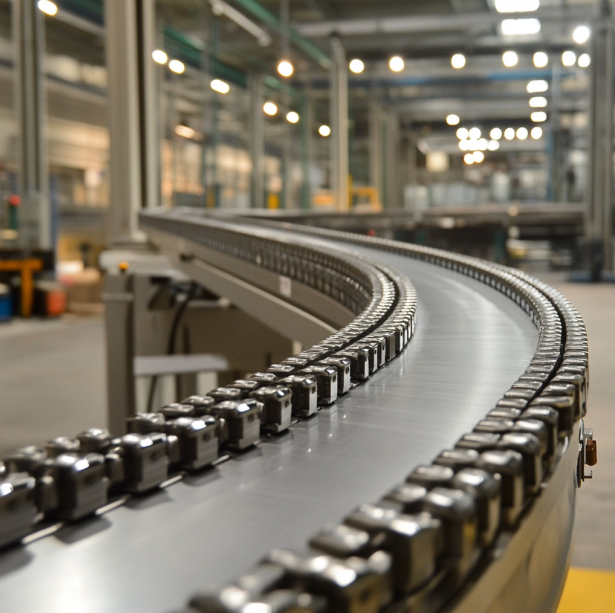 O que é um sistema de calha-guia transportadora?